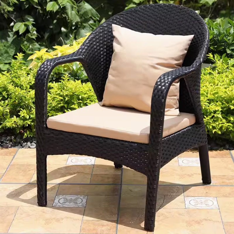 Chaise de loisirs d'extérieur imperméable tissée en rotin