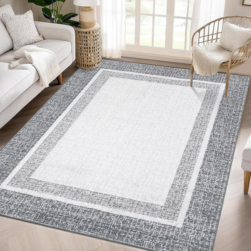 Tapis pour salon moderne 10 x 13 Tapis antidérapant à poils courts antidérapant, Rectangle 10 pi x 13 pi