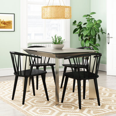 Blaris Glass Top Metal Base Dining Table