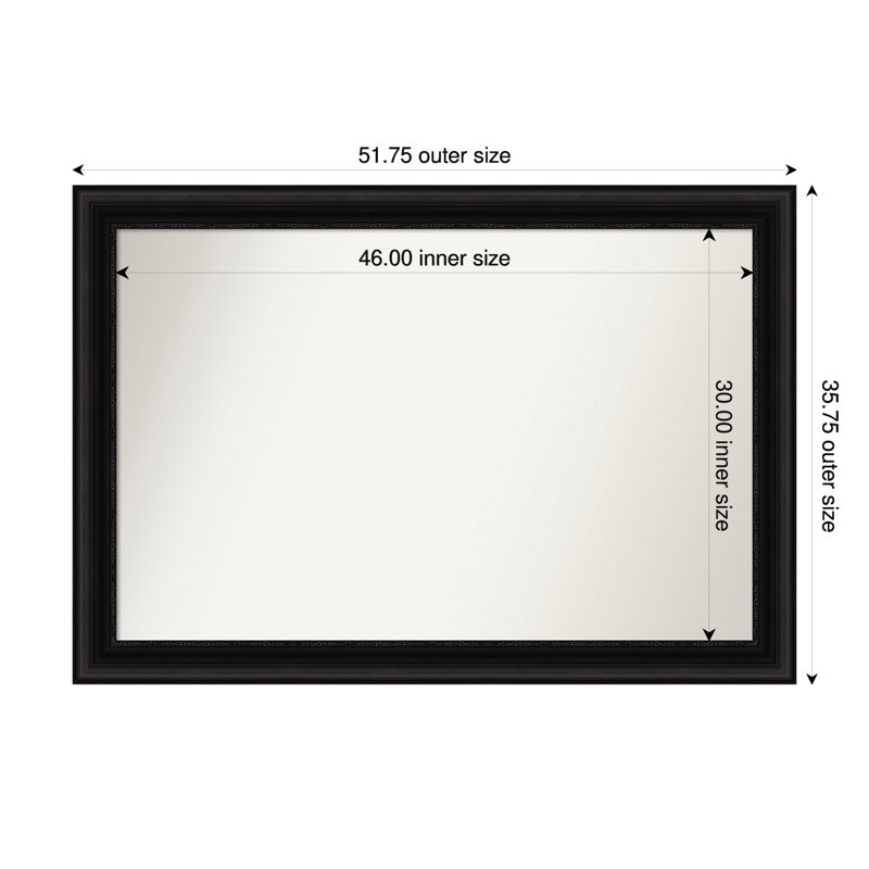 Miroir mural Senaiya, Rectangle, 35,75 po x 51,75 po