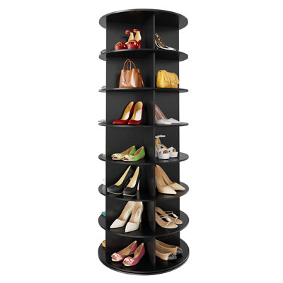 7-Tier 360° Rotating Shoe Rack Tower, Spinning Lazy Susan Shoe Storage Carousel for Closet Entryway