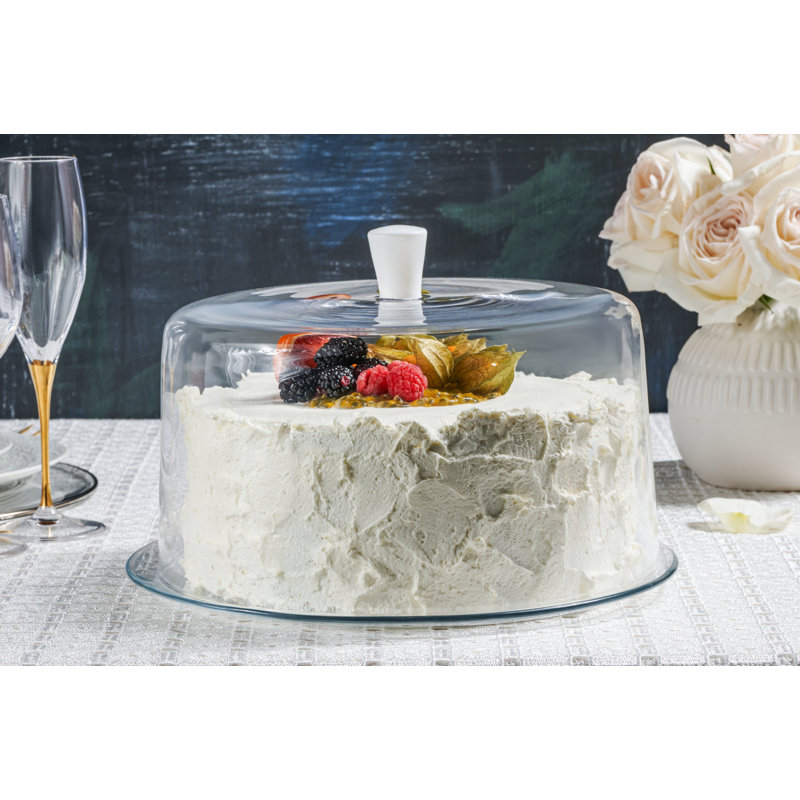 Dôme du gâteau Deyoung, Poignée transparente / blanche