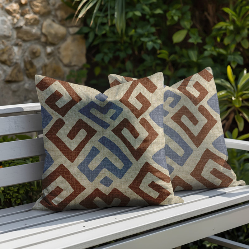 Coussin intérieur / extérieur Tara, Ocre, 18 x 18