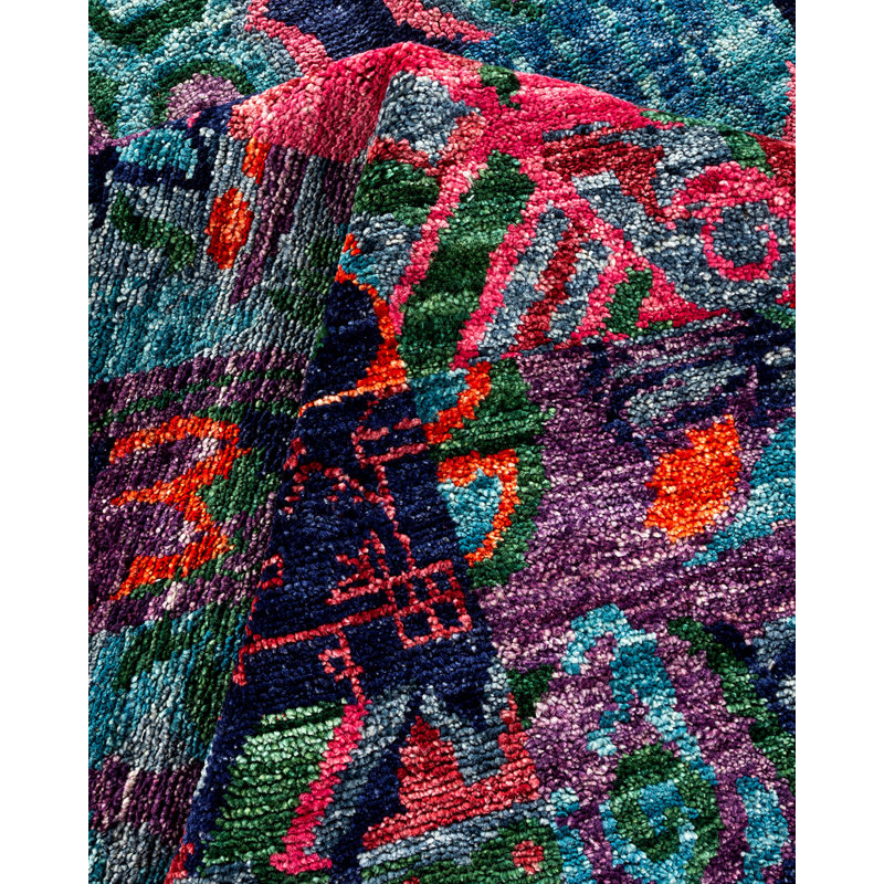 One-of-a-Kind 9'10" X 17'6" 2010s Wool Area Rug in Blue