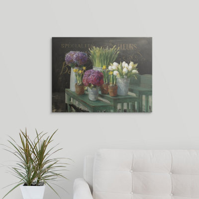 «Heldana Les Fleurs Printemps on Black», reproduction d'art Danhui Nai
