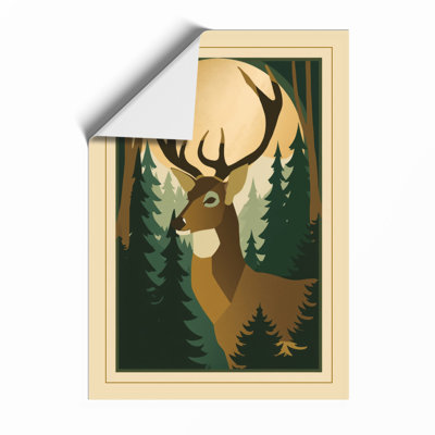 Forest Deer Scandinavian - Framed Print