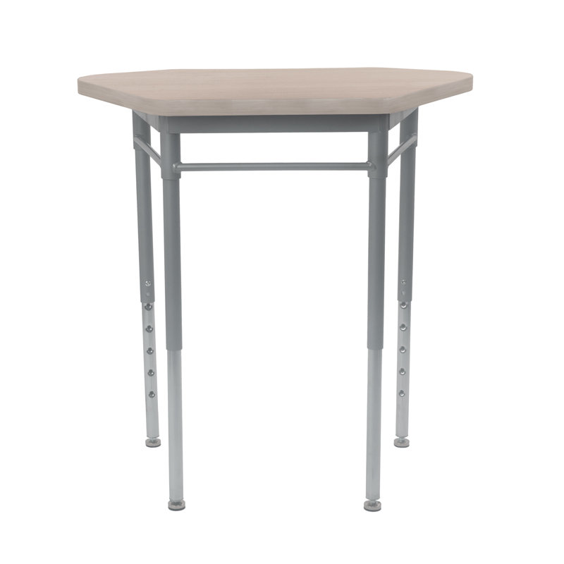 Bureau de classe en forme de trapèze Collaborative - grain d'érable / argent, Sable asiatique, H 33,5 po x l 21 po x P 32 po