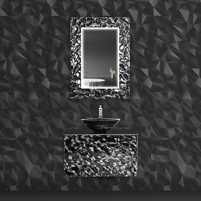 Valci Flat Glass Beveled Lighted Mirror, 38.6" x 27.6"