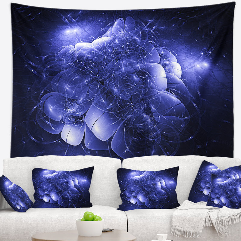 Tapisserie bleu floral à fleurs mystical, H 32 po x l 39 po