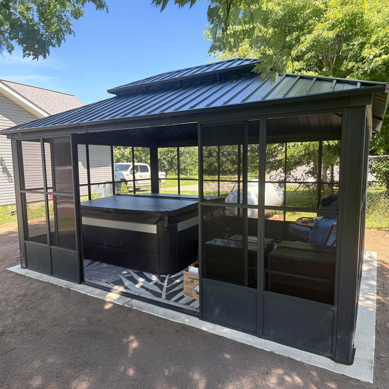 Solarium pour pavillon de jardin à toit rigide l 12 pi x P 14 po Mauve
