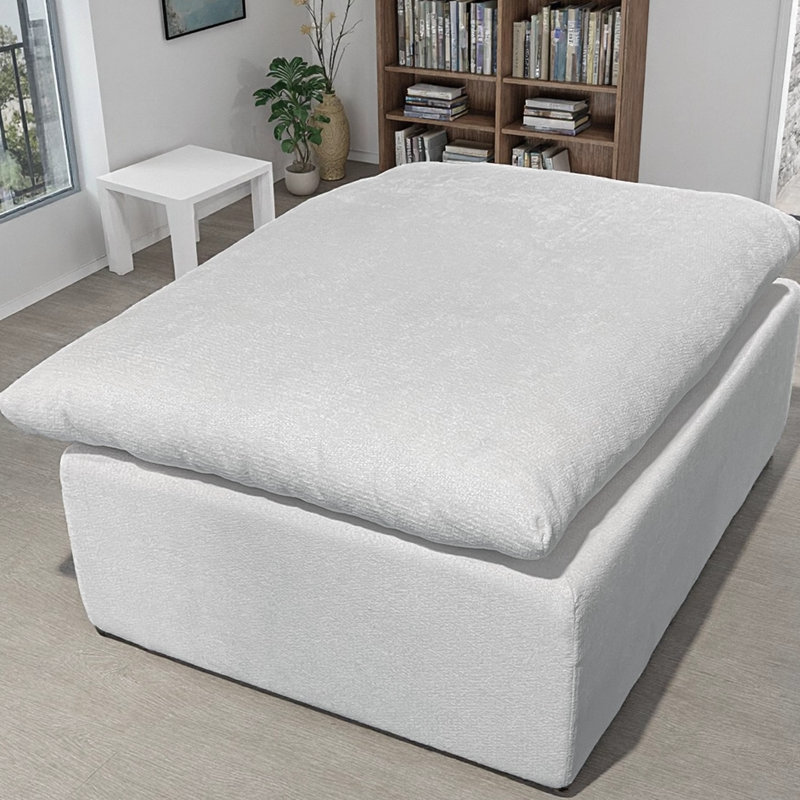 Canapé modulaire en velours côtelé blanc, sans assemblage, confortable pour la maison