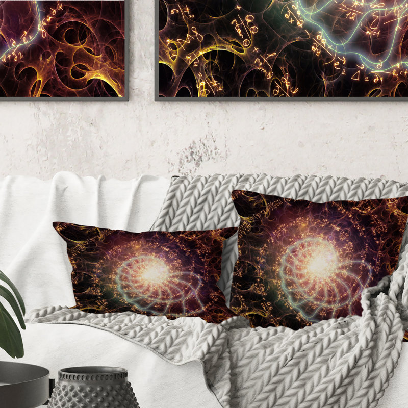 Coussin Spiral Helix Fractal Infinity III - Modern, 18 po x 18 po