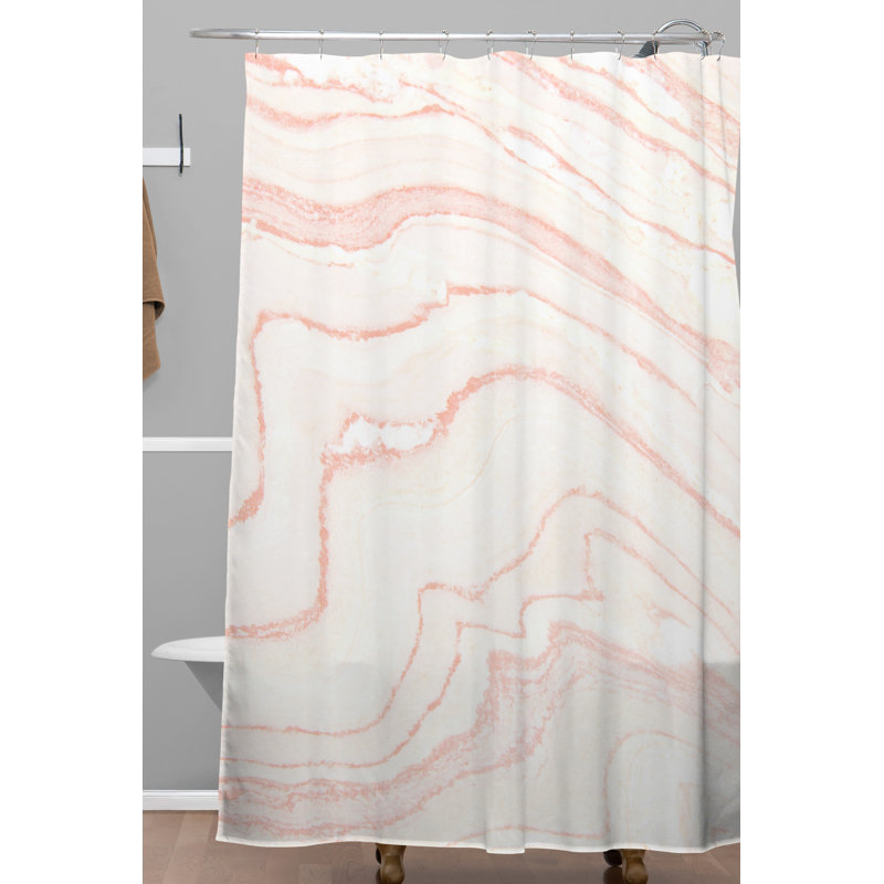 Rideau de douche simple en marbre rosé