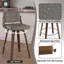 Tabouret de comptoir pivotant en cuir moderne de 26 po avec structure en bois robuste-2025727767