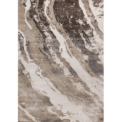 Trinesha Taupe Beige Cream Modern Abstract Rug