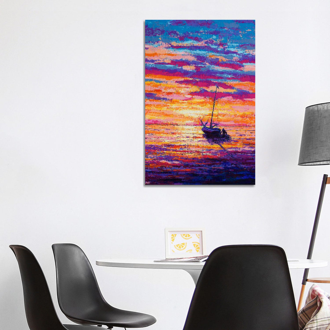 Sunset Sail von Anne-Marie Verdel - Galerie-verpackte Leinwand Giclée auf Leinwand