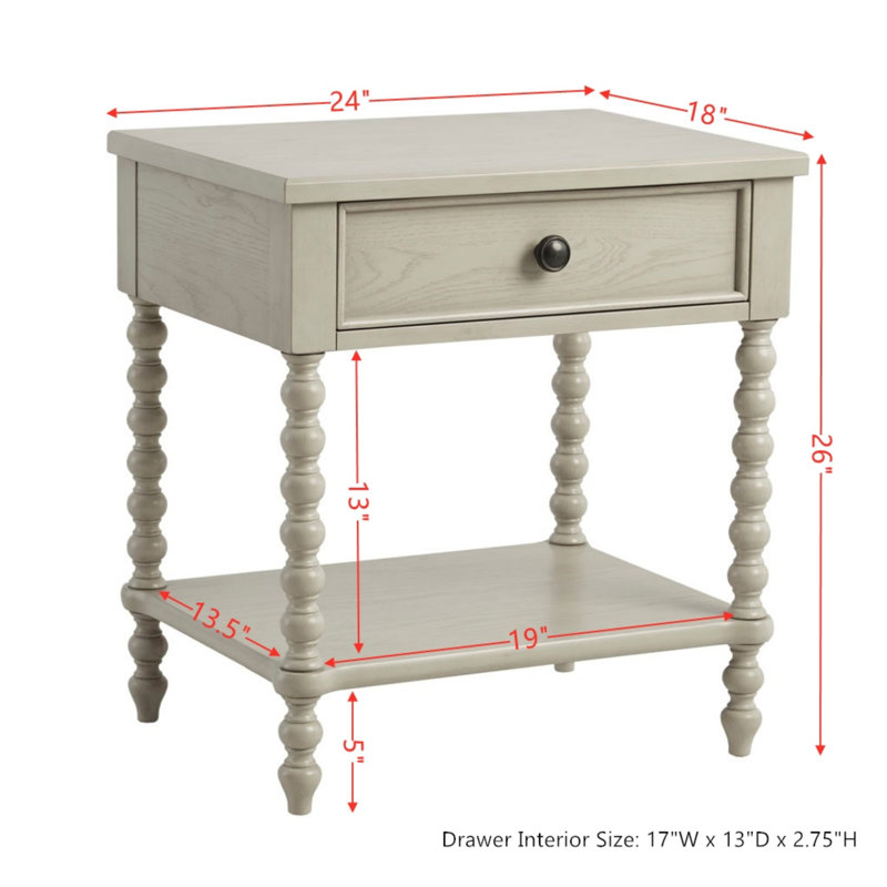 Table de chevet crème antique