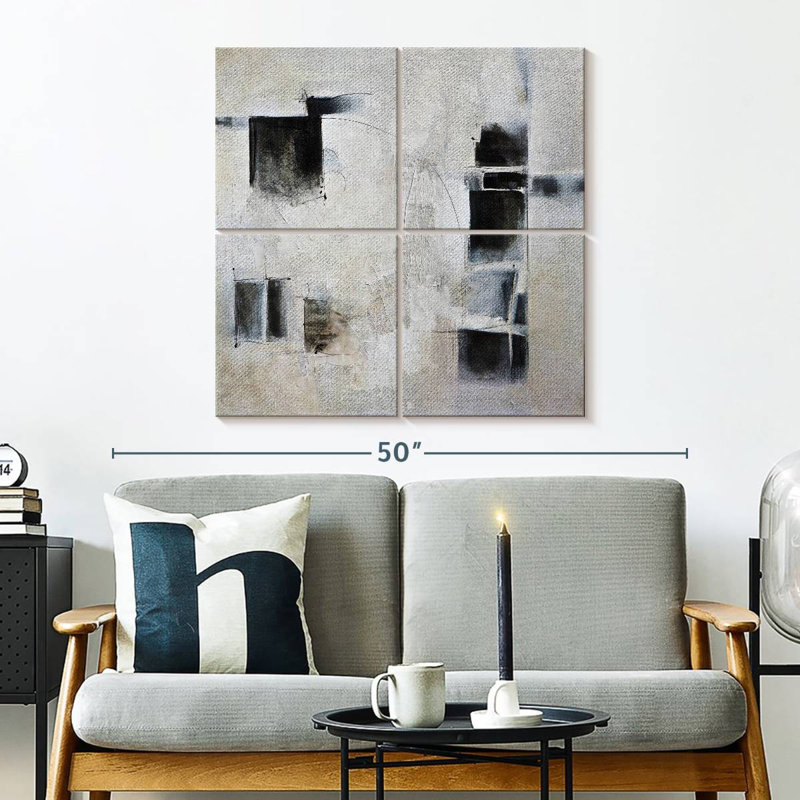 Noir et blanc et entre les deux, H 32 po x l 32 po