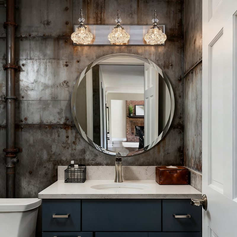 Luminaire de salle de bain en nickel brossé avec 3 lumières, éclairage de salle de bain moderne pour éclairage en miroir, lumière de meuble-lavabo durable pour salle de bain
