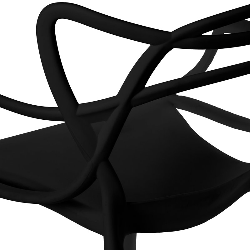 Chaise avec accoudoirs empilable Lyvia, Noir