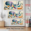 Tableau abstrait géométrique en toile tendue (paquet de 3)-922534800