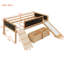 Lit simple et lit mezzanine en bois avec deux boîtes de rangement-545458844