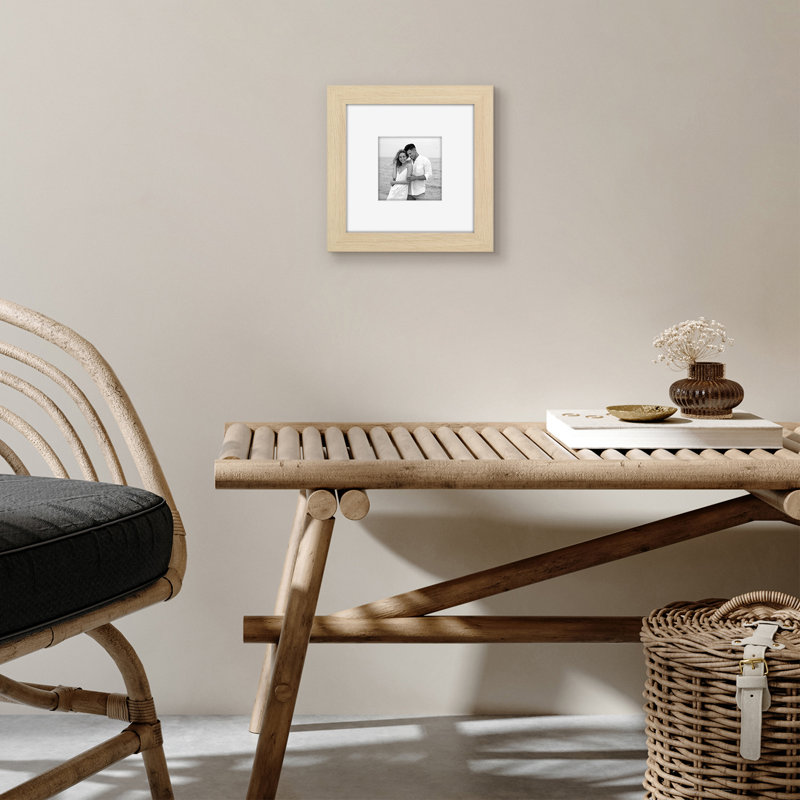 Natural Oak 8x8 Wide Molding Picture Frame with Mat