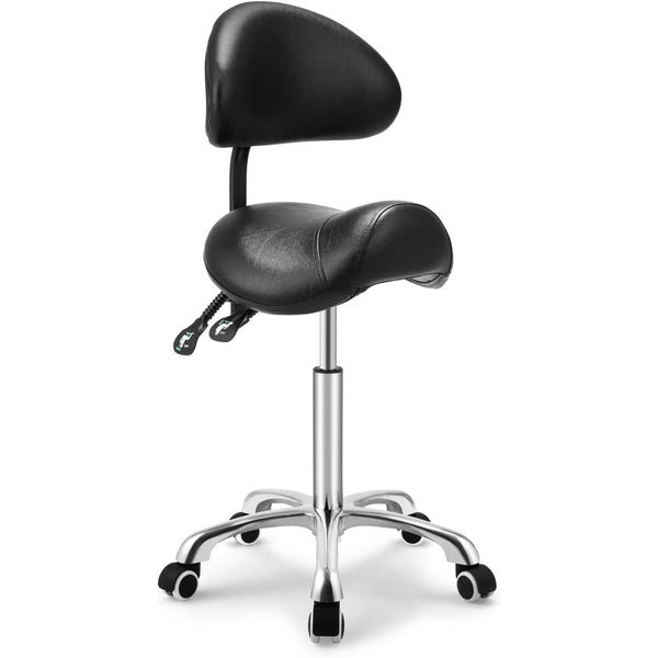 Tabouret à hauteur réglable avec dossier et pivot à 360 degrés