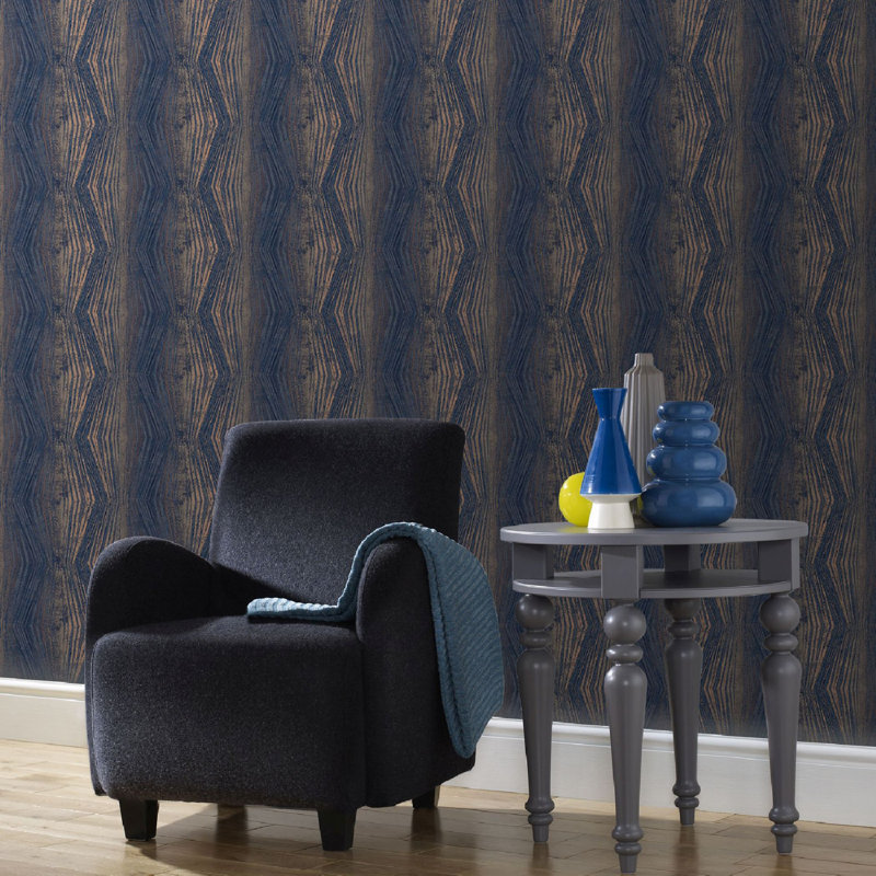 Boutique Vermeil Stripe Wallpaper, Blue