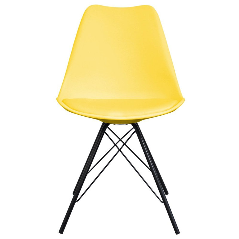 Aneta Plastic Side Chair, Yellow