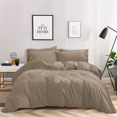 Kamiaya Plain Microfibre 200TC Reversible Duvet Cover Set