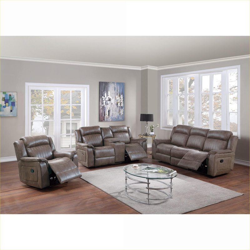 Contemporary Power Motion Glider Recliner Chair 1Pc Living Room Furniture Dark Coffee Breathable Leatherette