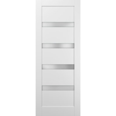 Dalle de porte blanche en verre givré Quadro