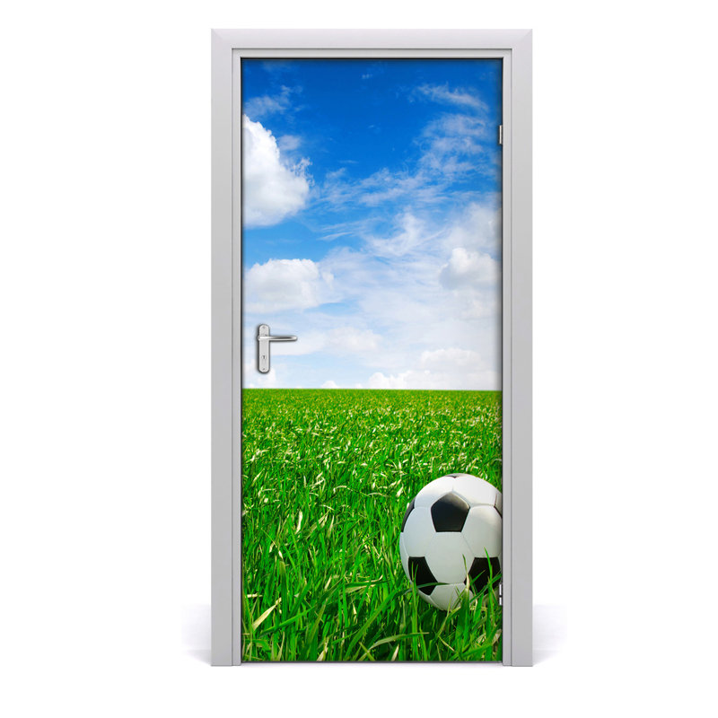 Football On The Lawn Door Decal, 205cm H x 95cm W