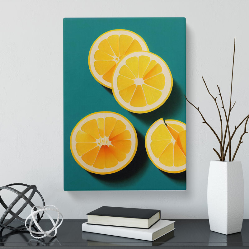 Sliced Lemon Fruit - Wrapped Canvas, 50cm H x 35cm W x 3cm D
