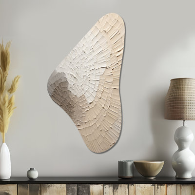 Graceful Minimalism Beige Muted Art - Minimalism Boomerang Shape Asymmetric Metal Wall Art