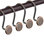 Crochets de rideau de douche robustes en bronze, anneaux de douche en métal antirouille pour salle de bain, cintres de douche décoratifs avec design coulissant lisse, ensemble de 12