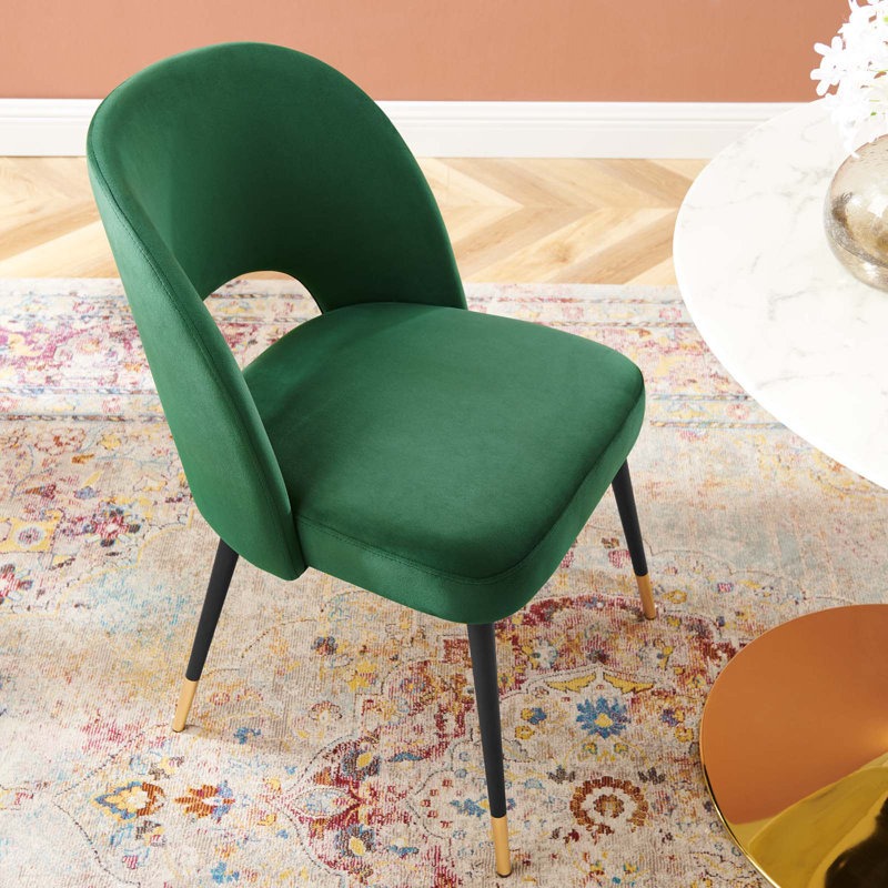 Rouse Performance Velvet Dining Side Chair, Emerald, 1