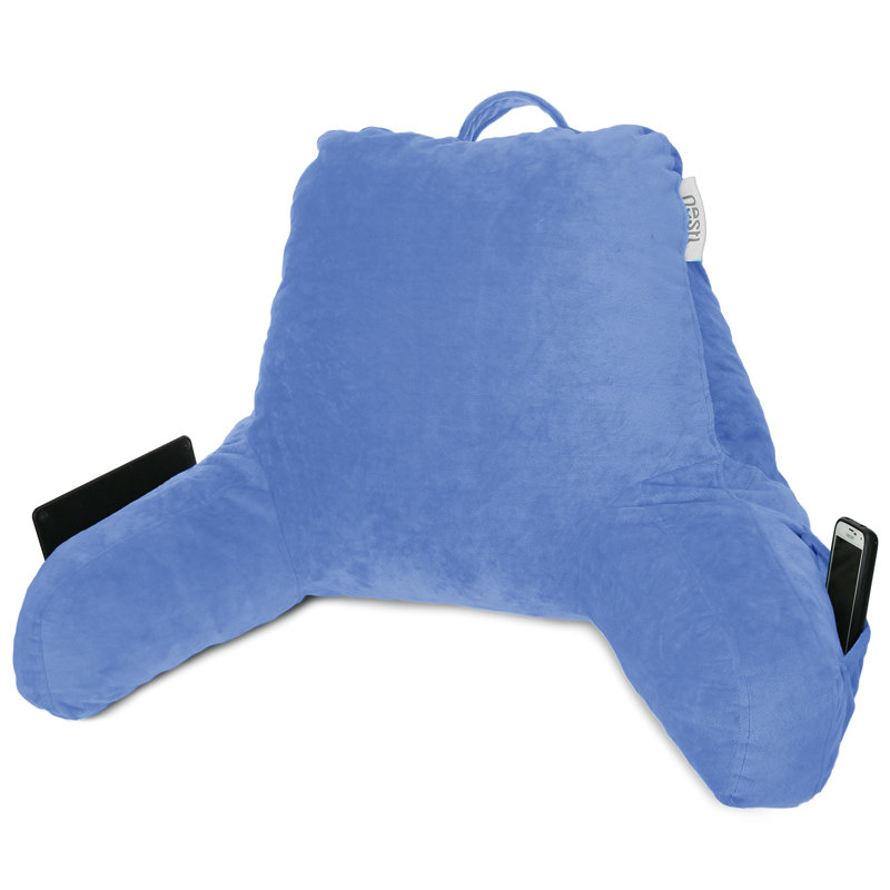 Nestl Reading Back Pillow For Reading & Bed Rest, 17" H x 31" W x 12" D, Calm Blue