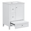 Meuble-lavabo de 24 po avec rangement, tablette réglable, panneau de fibres à densité moyenne et bois d'hévéa, cloisons amovibles-368496301