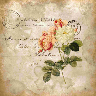 Postale botanique rétro