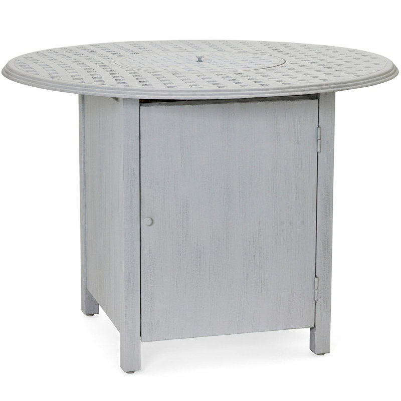Round Counter Height Fire Table, Chestnut Brown
