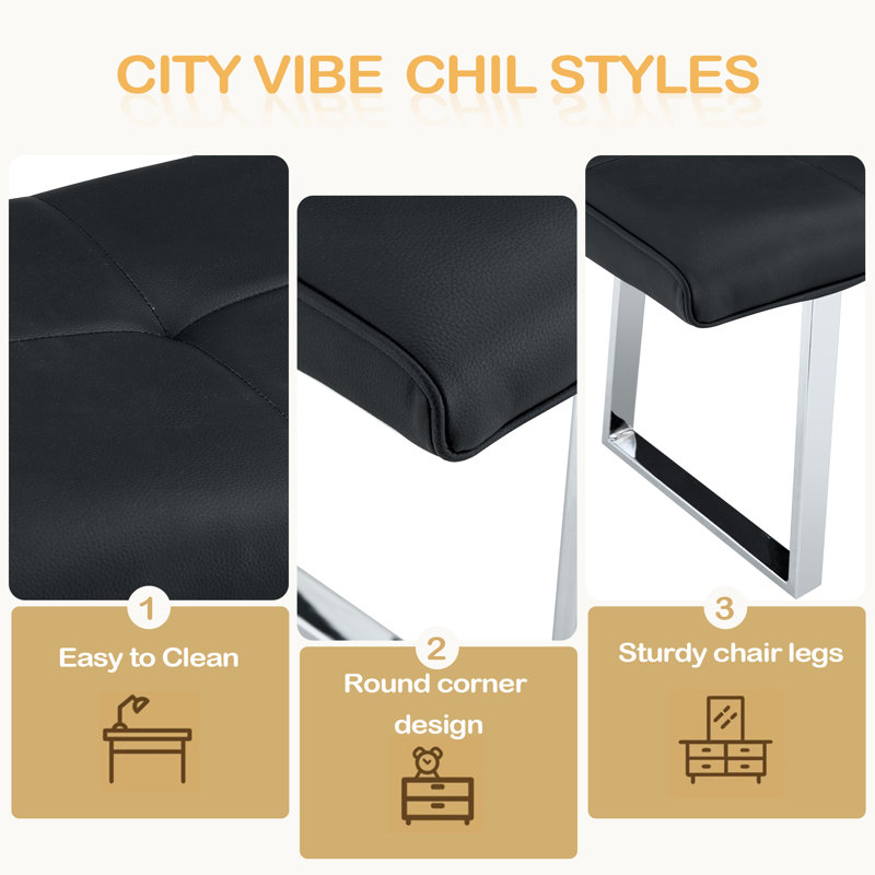 Banc de salle à manger pour 2-3 personnes, banc rembourré en cuir de qualité supérieure, coussin en éponge à haute résilience, poutre en métal renforcée au centre du coussin, pieds électroplaqués arqués