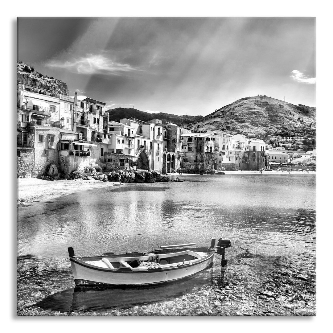 Glasbild Wundervoller Blick auf Cefalu