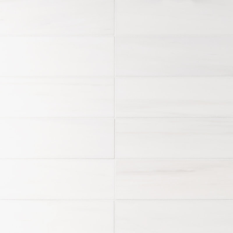 Bianco Dolomite 4 In. X 12 In. Honed Marble Floor And Wall Tile (6.56 Sq. Ft. / Case)