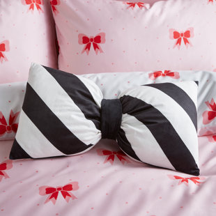 Dotty Bows 3D Shaped Cushion Striped Novelty Cushion