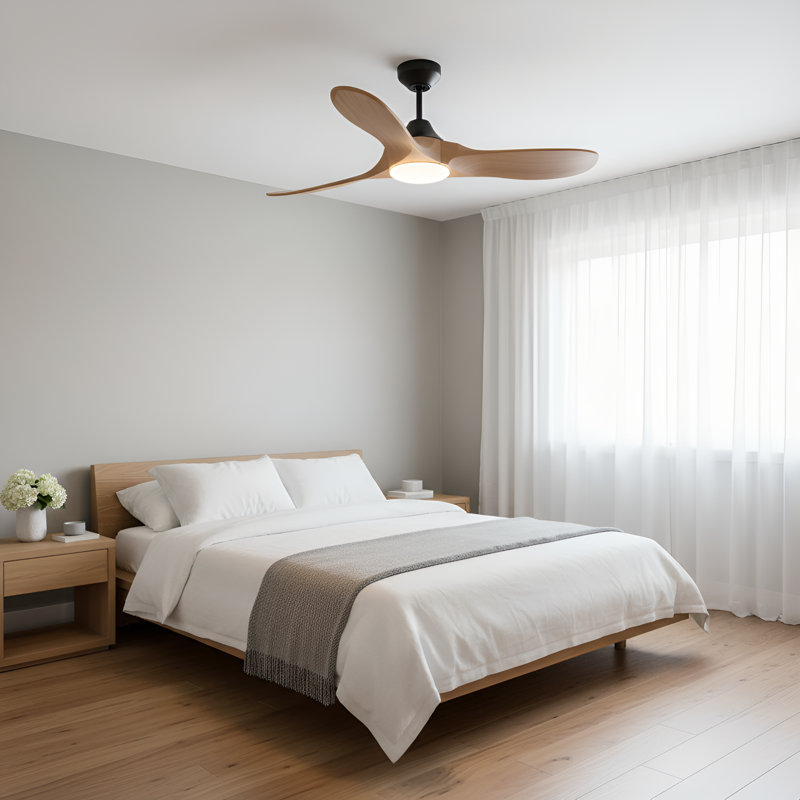 Visual Comfort Fan Maverick Smart 44 LED Indoor Ceiling Fan with Threaded Downrod, Dark Walnut blades and Handheld Remote