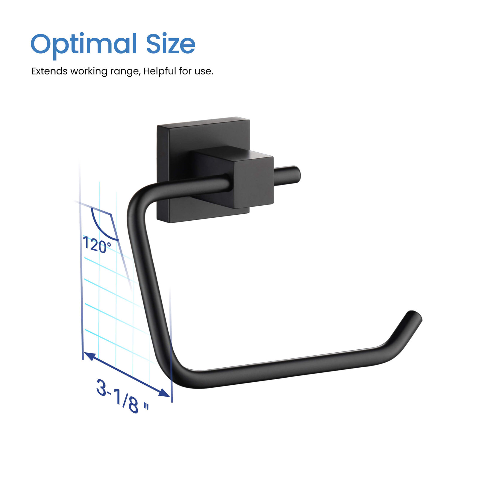Cube 4-Piece Bathroom Hardware Set, Matte Black