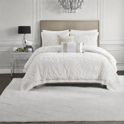 Ensemble de literie luxueuse surdimensionnée en coton, très grand ivoire, de style moderne pour le confort de la maison