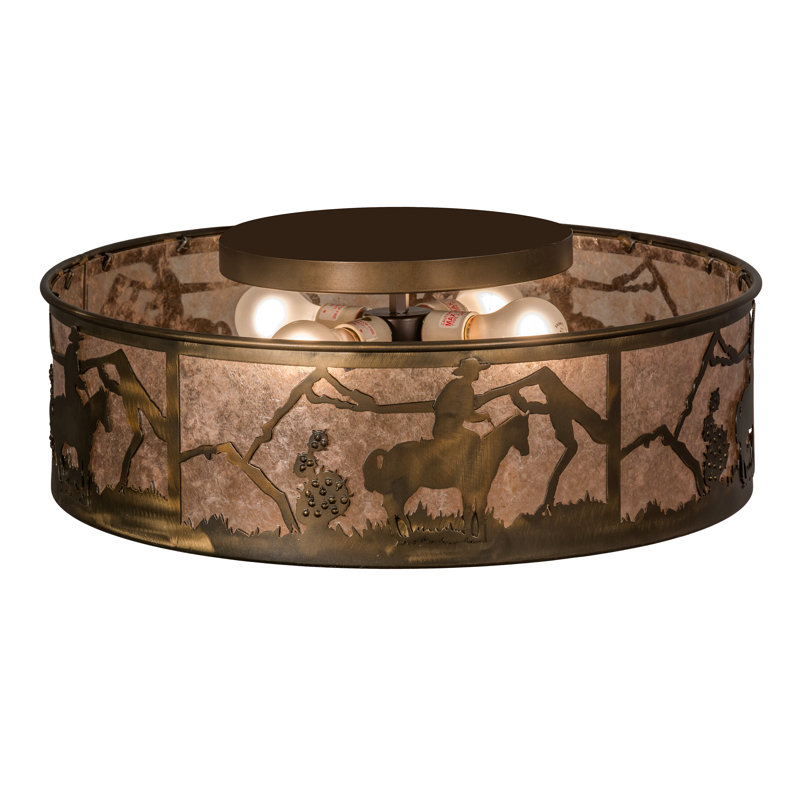 Rustic Lodge 4 - Light Outdoor Flush Mount